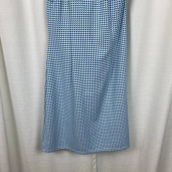 J.McLaughlin Blue&White Print Maria Catalina Cloth Sleeveless Dress Sz.M - Picture 10 of 12